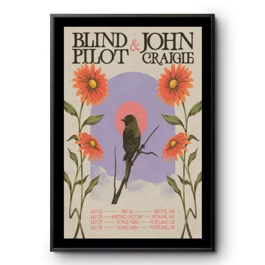 Discover Blind Pilot & John Cratgie July 24-26 2025 Tour Poster