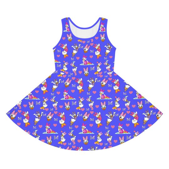 Discover Daisy Duckk Skater Dress for Girls - Blue & Pink