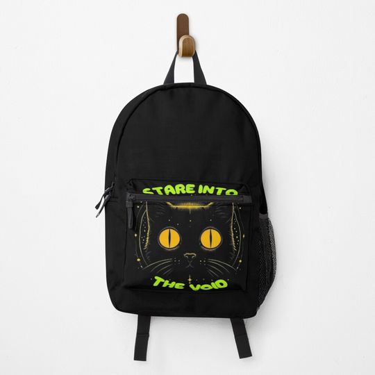 Discover Eerie Black Cat With Glowing Eyes And Aura Backpack