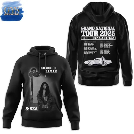 Discover Kendrick Lamar And SZA The Grand National Tour 2025 3D Hoodie