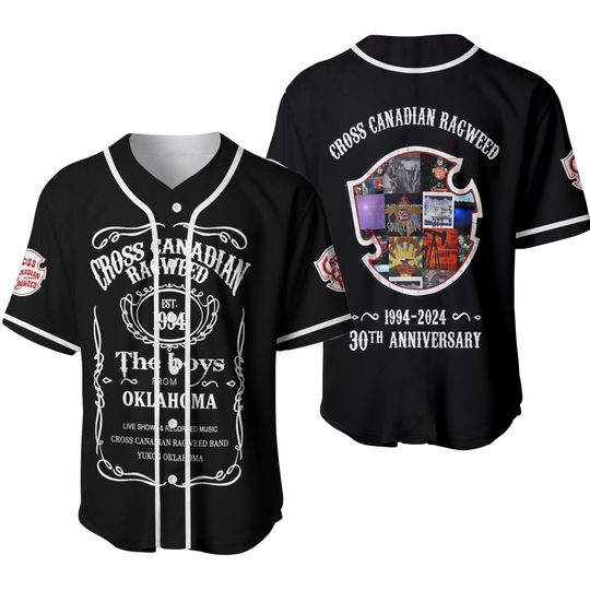Discover Cross Canadian Ragweed 1994-2024 The Boys 30th Anniversary Baseball Jersey