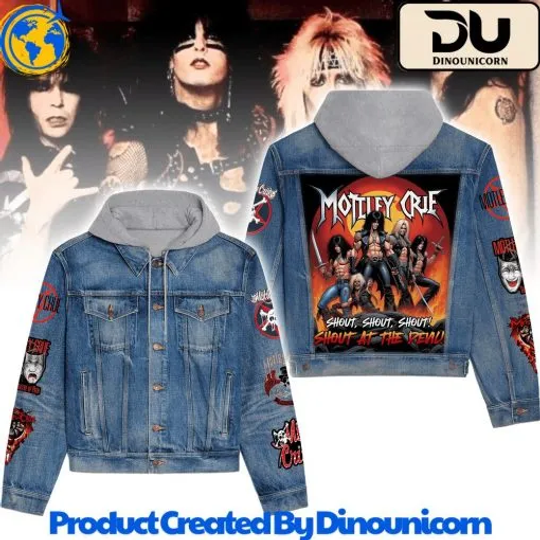 Discover Motley Crue Hooded Denim Jacket