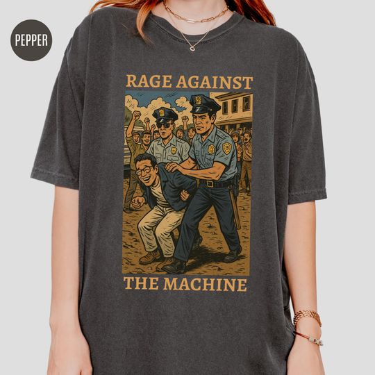 Discover Comfort Colors Bernie Sanders 1963 Arrest Photo, Rage Against, Fight Oligarchy Tour Shirt, Political Activism Shirt, Anti Trump