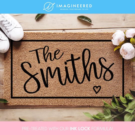 Discover Personalized Doormat - Custom Welcome Mat Family Name - Monogrammed Door Mat
