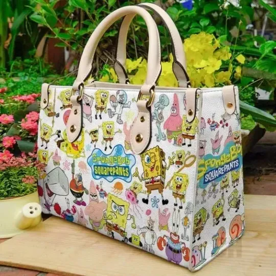Discover Spongebob Squarepants Leather Handbag, Women Leather handbag