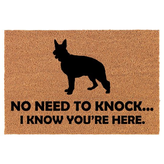 Discover No Need To Knock I Know You Are Here Funny German Shepherd Coir Doormat