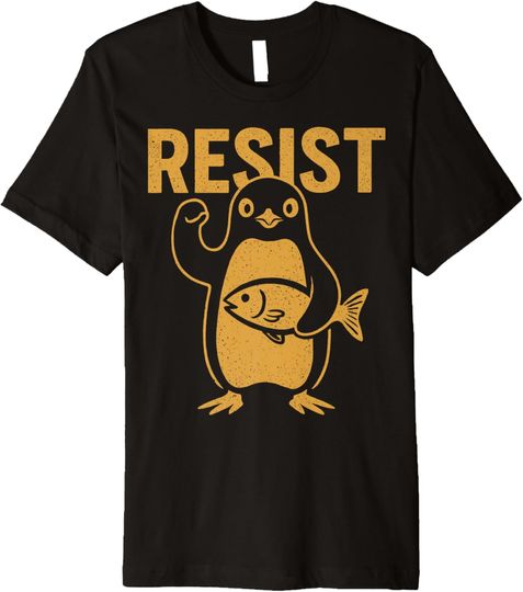 Discover Resist Rebel Penguin Protest Against Tariffs Anti-Trump Premium T-Shirt