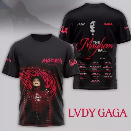 Discover Ld ga The Mayhem Ball Tour 2025 3D T-Shirt