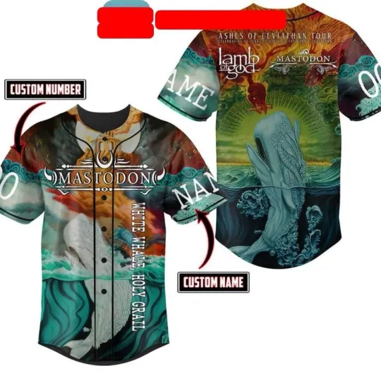 Discover Lamb Of God Mastodon Ashes Of Leviathan Tour Personalized Baseball Jersey