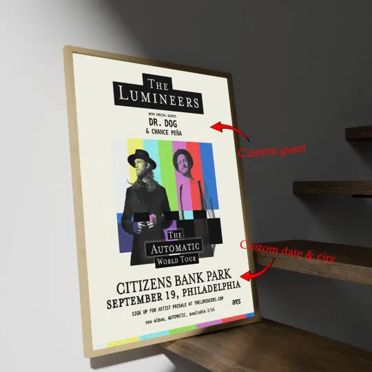 Discover Custom The Lumineers The Automatic World Tour 2025 Poster