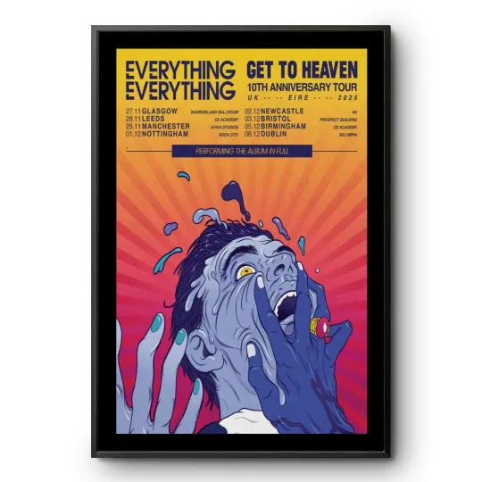 Discover Everything Everything Get To Heaven 10th Annoversary Tour 2025 Poster