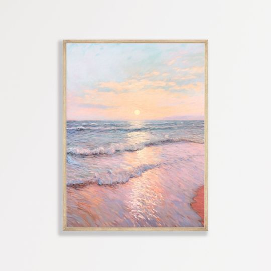 Discover Pastel Beach Painting Poster, Home Decor