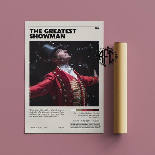 Discover The Greatest Showman Retro Vintage Poster | Minimalist Movie Poster | Retro Vintage Art Print | Wall Art | Home Decor