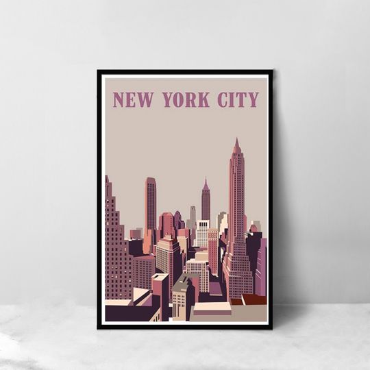 Discover New York City Vintage Travel Poster - High Quality Canvas Art Print - Room Decoration - Art Poster For Gift