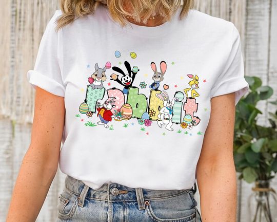 Discover Disneyyy All Characters Rabbit Bunnies Easter Day 2025 Shirt,  Easter Bunny Trip