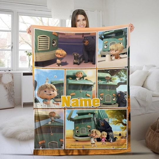 Discover Personalized Trash Truck Cartoon Blanket