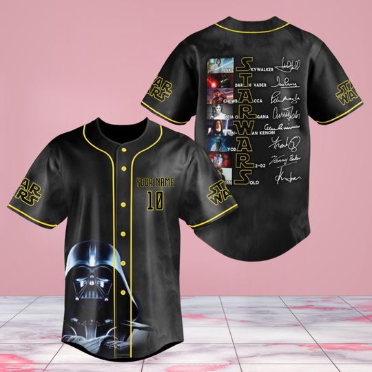 Discover Custom Darthh Vaderr Baseball Jersey, Starr Warss Baseball Shirt, Disneyyy Darthh Vaderr