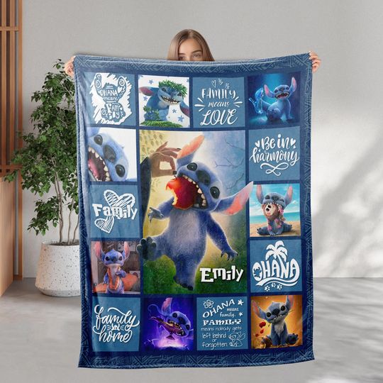Discover Personalized Disneyyy Stitchh Live Action Blanket, Disneyyland Lilo And Stitchh Blanket