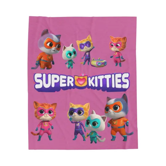 Discover Super Kitties Velveteen  Blanket