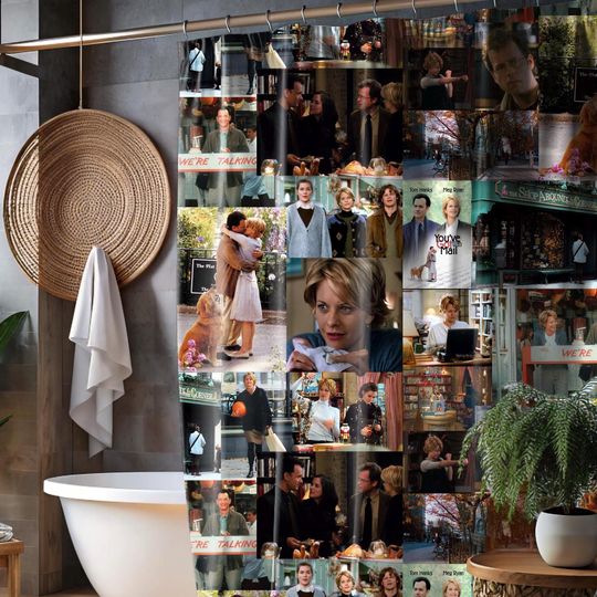 Discover Vintage Youve Got Mail NYC Themed Fan Maximalist Gift Shower Curtain