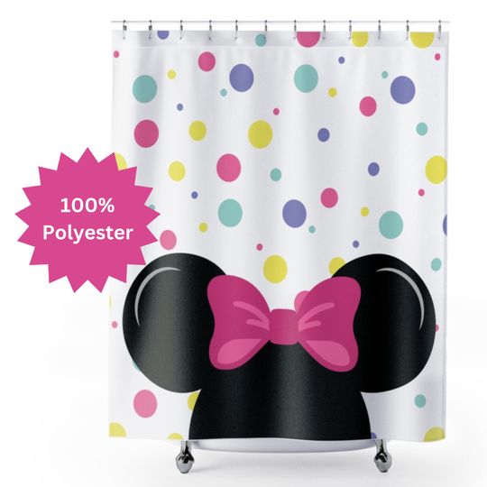 Discover Shower Curtain, Disneyyy Minniee Mouse Gumball Design