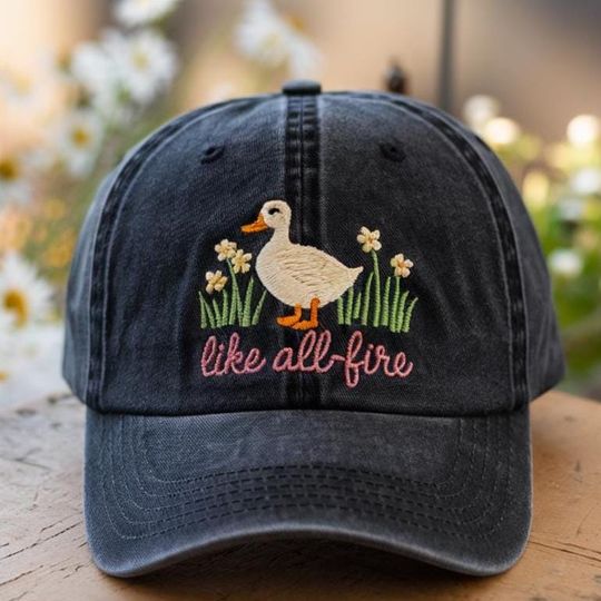Discover All Fire Goose Embroidered Hat, Like All Fire, Goose Hat, Cute Goose Hat, Love You, Goose Love