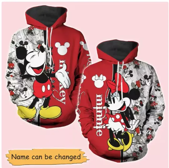 Discover Custom Mickeyy and Minniee Valentine  3D HOODIE HALLOWEEN GIFT CHRISTMAS GIFT