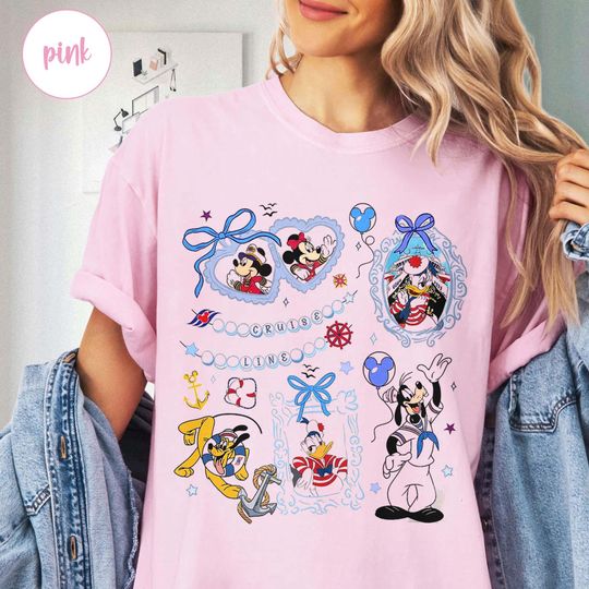 Discover Coquette Bows Watercolor Disneyyy Mickeyy & Friends T-Shirt