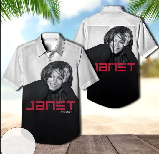 Discover Janet Jackson Number Ones Album Cover Hawaiian Shirt