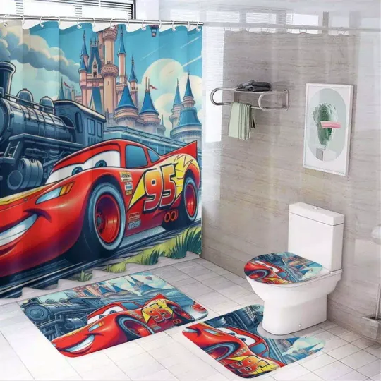 Discover Disneyyy carss Lightning Bathroom Sets - Shower Curtain, Bathroom Decor Set