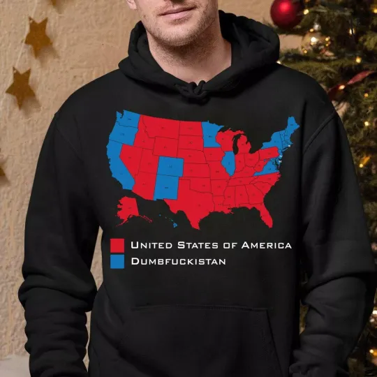 Discover Election Result Map Trump Won Again 47th US President Republicans Gift Hoodie