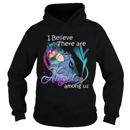 Discover Eeyoree Butterfly I Believe There Are Angels Among Us Hoodie Black