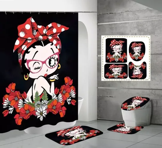 Discover Betty Boop Polkadot Scarf Bathroom Sets, Shower Curtain Sets