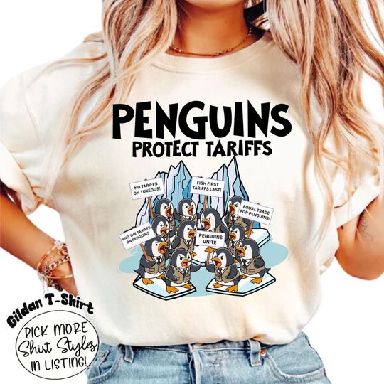 Discover Penguins Resist Shirt, Penguins Against Tariffs Shirt, Funny Anti Trump Shirt