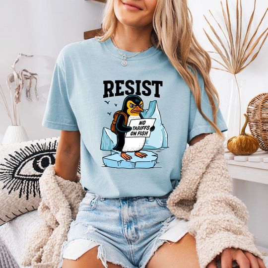 Discover Penguin Resist Shirt, Penguins Flippers Up Shirt, Penguins Against Tariffs Shirt