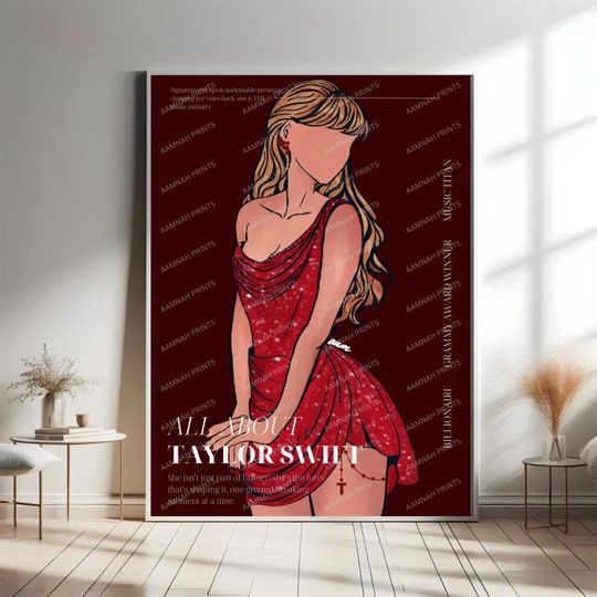 Discover Taylorr Swifts Digital Art Print - Grammy Inspired Magazine Style Poster