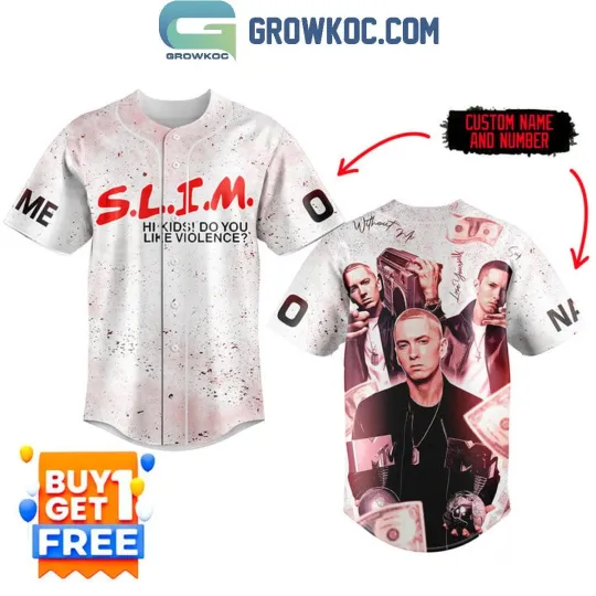 Discover Eminem Hi Kids Slim Shady Personalized Baseball Jersey