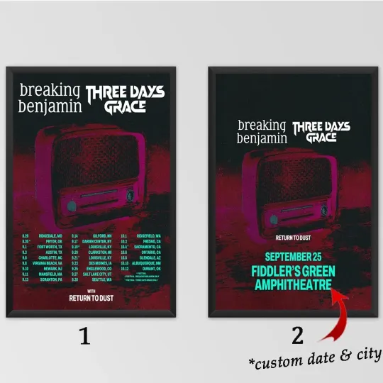 Discover Custom - Breaking Benjamin And Three Days Grace USA Summer Tour 2025 Poster