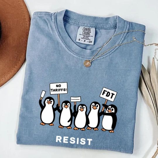 Discover Penguins Against Tariffs Shirt, Subtle FDT Shirt Resistance Tee
