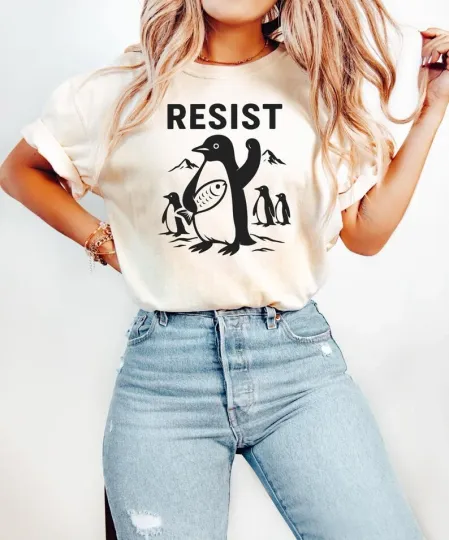 Discover Resist Flippers Up Penguins Shirt, Fdt Shirt Resistance Protest, Against Tariffs