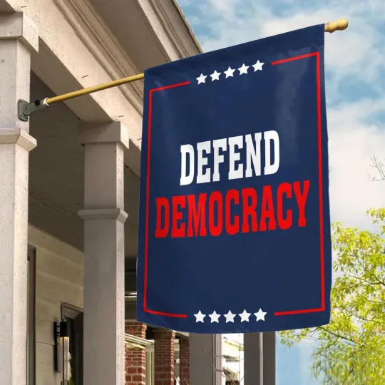 Discover Defend Democracy Fight Oligarchy Resist Hate Anti Maga Fvck Trump Flag