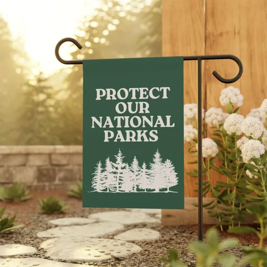 Discover Protect Our National Parks Yard Banner, Resist Fascism, Anti Trump, Liberal Flag