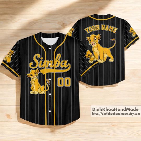 Discover Personalized Simbaa Lion Baseball Jersey - Custom Name & Number
