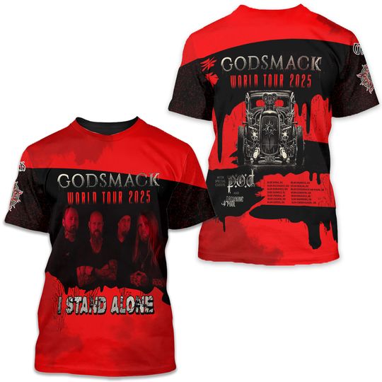 Discover Godsmack World Tour 2025 I Stand Alone 2025 T-Shirt 3D