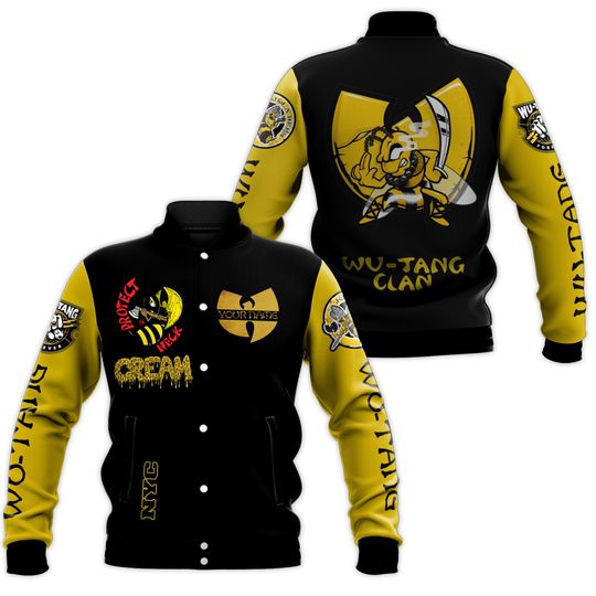 Discover Wu-Tang Clan Cream NYC custom personalized name baseball jacket