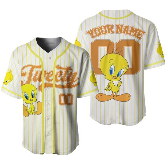 Discover Personalized Tweety Baseball Jersey, Custom Tweety Baseball Jersey