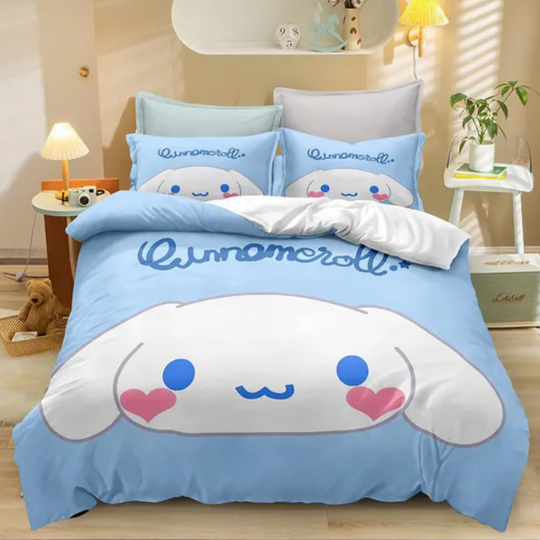Discover Cinnamoroll Cartoon Anime Cute Duvet Cover Bedding Set Full Size Queen King Gift