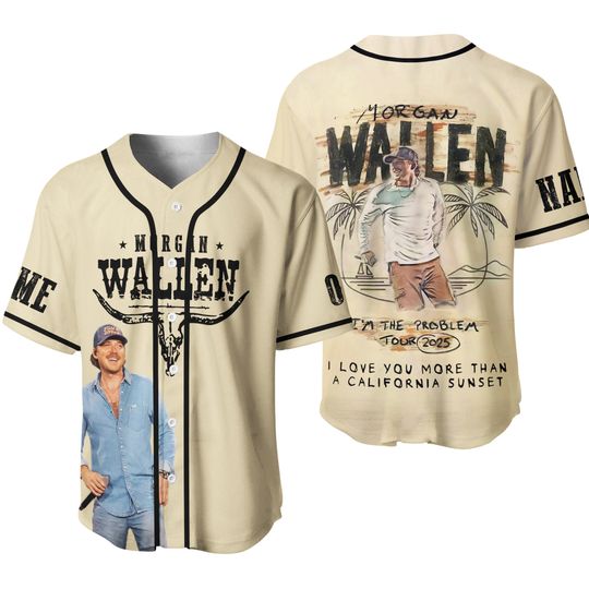 Discover Wallen Western I’m The Problem Tour 2025 Personalized Baseball Jersey