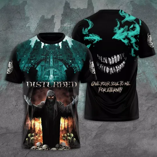 Discover Disturbed The Sickness 25th Anniversary Tour 2025 3D T-Shirt !! HOT !! ALL SIZES