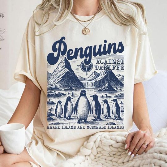 Discover Penguins Against Tariffs Funny Trump Tariffs Shirt, Resist Penguins Shirt